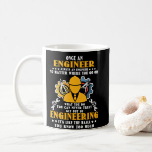 Caneca De Café Uma Vez Um Engenheiro Sempre Um Engenheiro Não Im
