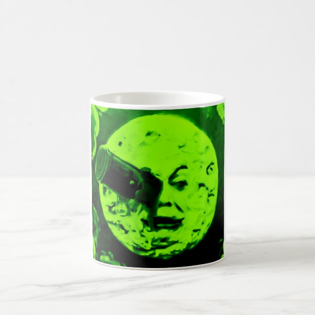 Caneca De Café Uma viagem à lua (verde retro marciano) (Centro)