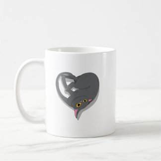 Caneca De Café Un chat en forme de coeur.