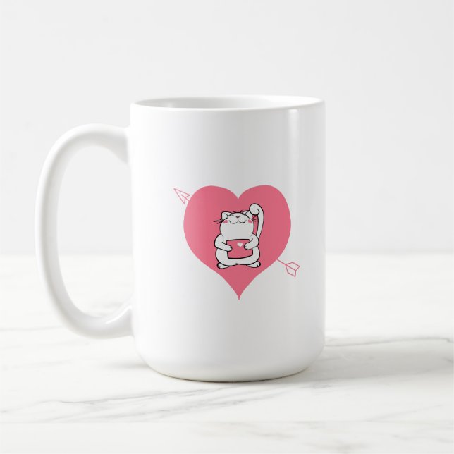 Caneca De Café Un chat qui montre son amour (Esquerda)