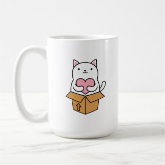 Caneca De Café Un chat qui porte un coeur.