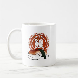 Caneca De Café Unagi Eel Sushi Cat
