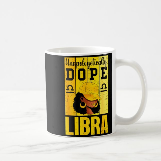Caneca De Café Unalogetically Libra Black Woman Cap Zodiac  (Direita)