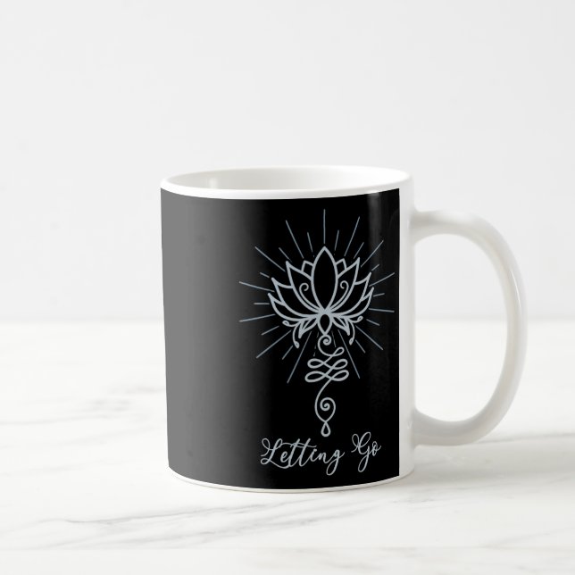 Caneca De Café Unalome Symbol Lotus Flower Letting Go  (Direita)