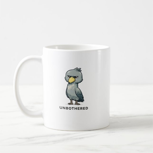 Caneca De Café Unbothered Shoebill Bird Minimalist Funny Design (Esquerda)