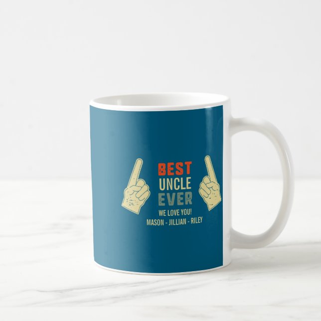 Caneca De Café Uncle Ever Inting Finger Niece Nephew Names  (Direita)