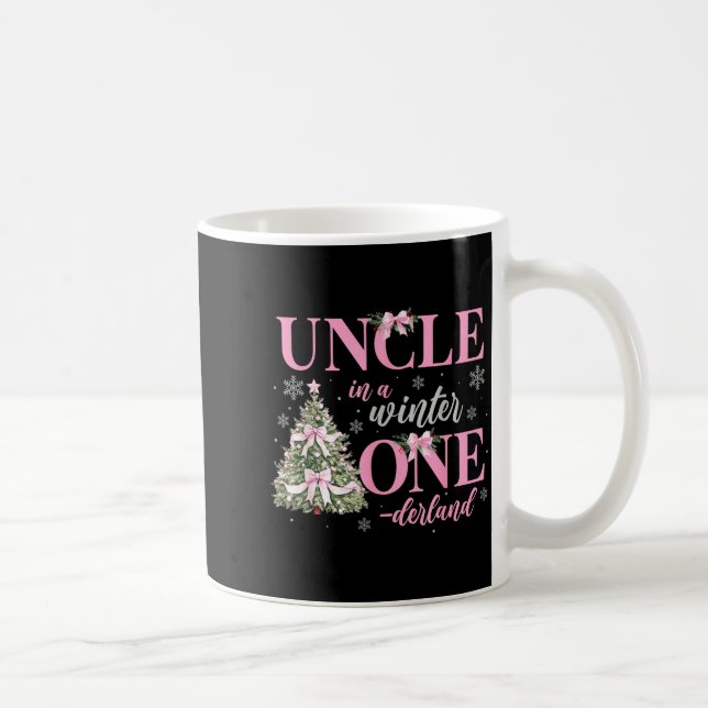 Caneca De Café Uncle In A Winter Onederland Birthday Girl Christm (Direita)