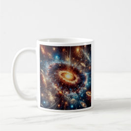 Caneca De Café Une galaxie lumineuse tourbillonne.