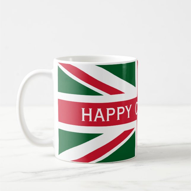 Caneca De Café União de Natal - Vermelho, Verde e Branco (Esquerda)