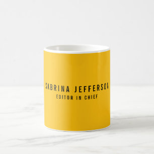 Caneca De Café Único Elegante Simples Amarelo Mínimo Laranja Simp