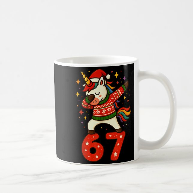 Caneca De Café Unicorn 67 Meme Six Seven Funny Christmas  (Direita)