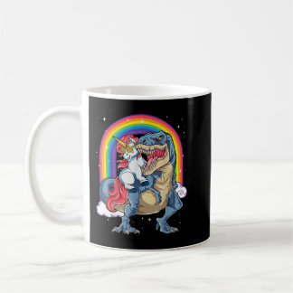 Caneca De Café Unicorn Andando T rex Dinossauro Meninas Rainb