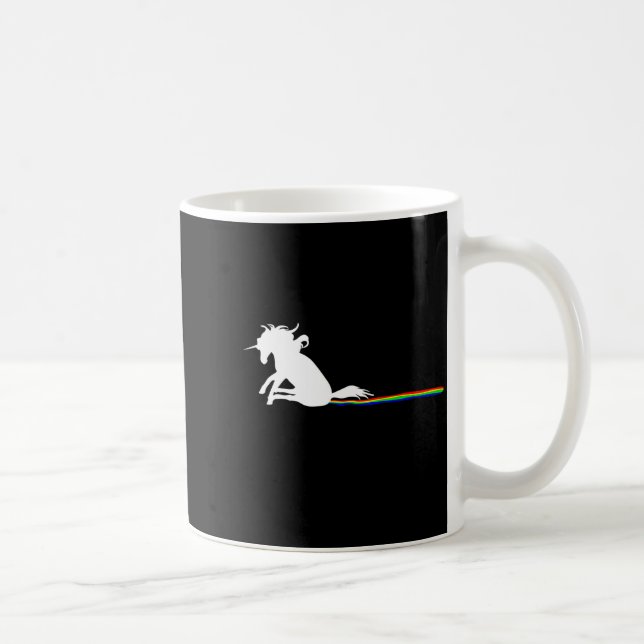 Caneca De Café Unicorn Dragging Rainbows Funny Adult S  (Direita)