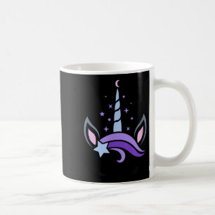 Caneca De Café Unicorn Face Eyelashes Celestial Moon Star Boho Lu