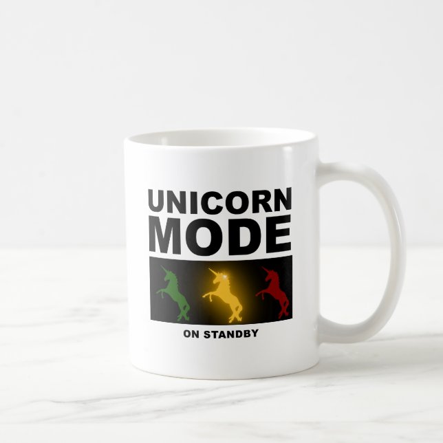 Caneca De Café Unicorn Mode Standby Funny Mug (Direita)