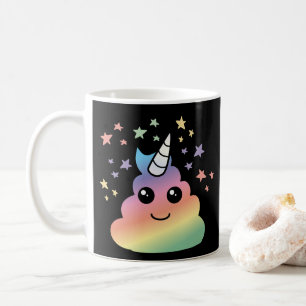 Caneca De Café Unicorn Rainbow Poop Emoji Kawaii