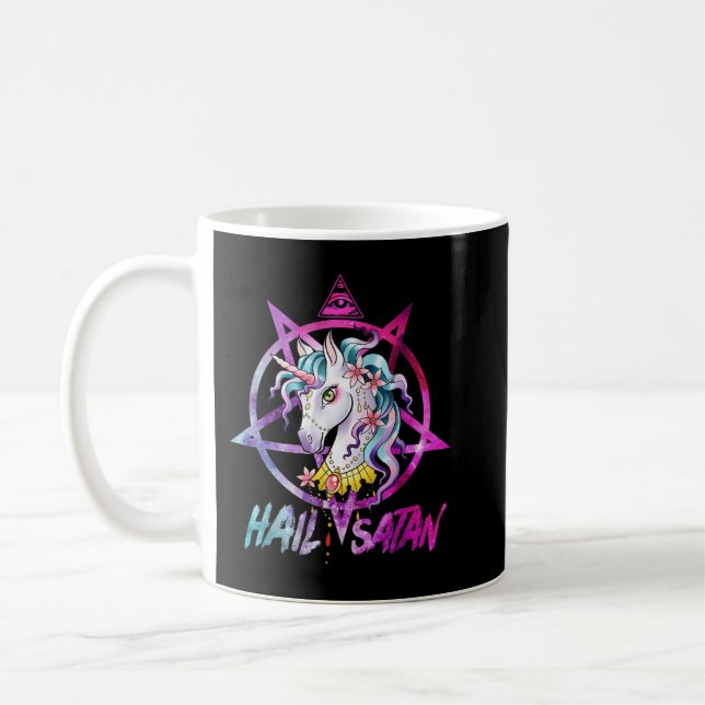 Caneca De Café Unicorn Satã de granizo Morte Metal Arco-Íris Home (Esquerda)