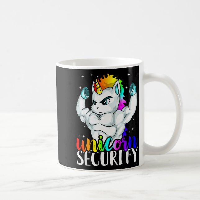 Caneca De Café Unicorn Security Squad Muscle Tee Funny Dad Brothe (Direita)