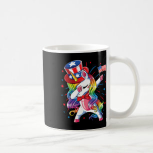 Caneca De Café Unicórnio 4 de julho Tio Sam Girls American Flag