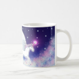 Caneca De Café Unicórnio alado com estrelas