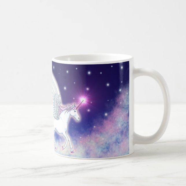 Caneca De Café Unicórnio alado com estrelas (Direita)