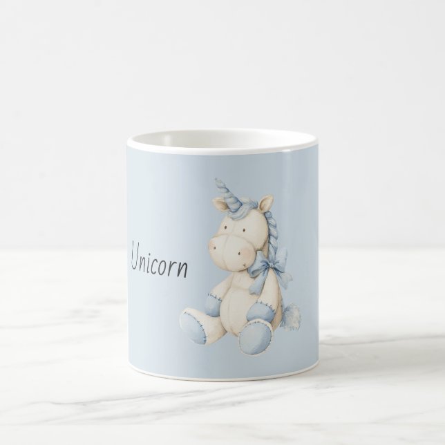 Caneca De Café Unicórnio Branco Azul (Centro)