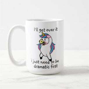 Caneca De Café Unicórnio Café Mug - Rainha do Drama Whimsical Gif