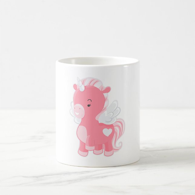 Caneca De Café Unicórnio Cor-de-Rosa (Criador carregado)