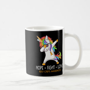 Caneca De Café Unicórnio Dabbing Hope Fight Love Rsd Crps Consciê