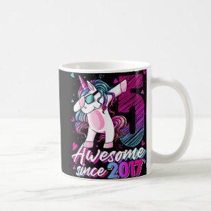 Caneca De Café Unicórnio De 5 Anos Dabbing 5 Birthday Girl Unic