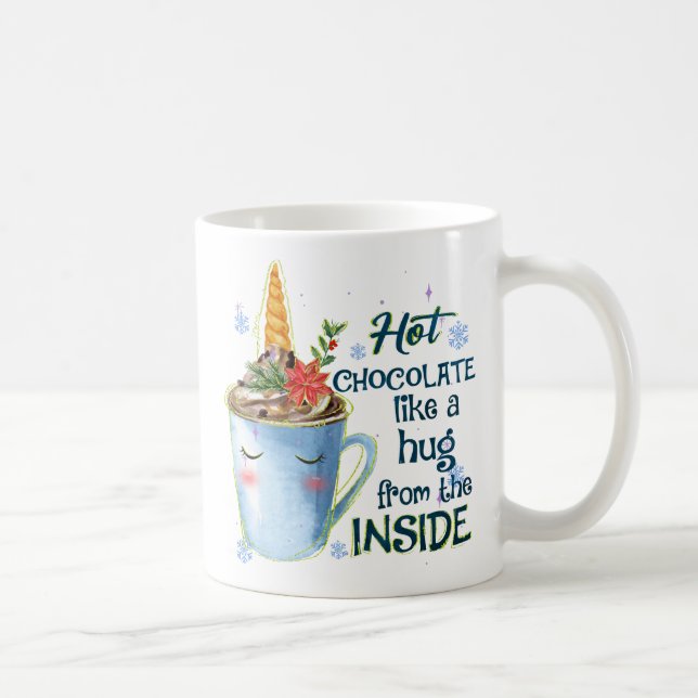 Caneca De Café Unicórnio de Chocolate Quente | Cozy Unicorn Winte (Direita)