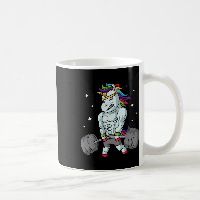 Caneca De Café Unicórnio De Levantamento De Peso - Engraçada E Gi (Direita)