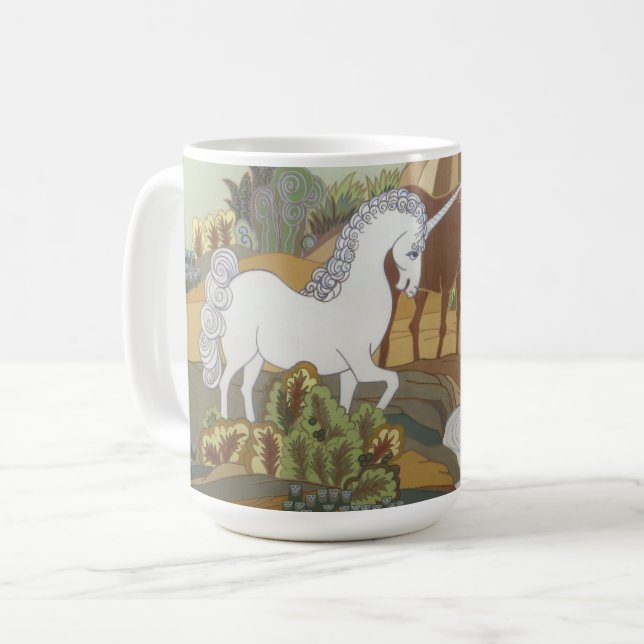 Caneca De Café Unicórnio e Cavalo Estilizados (Frente Esquerda)
