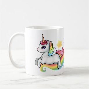 Caneca De Café Unicórnio e Rainbow Mug personalizáveis