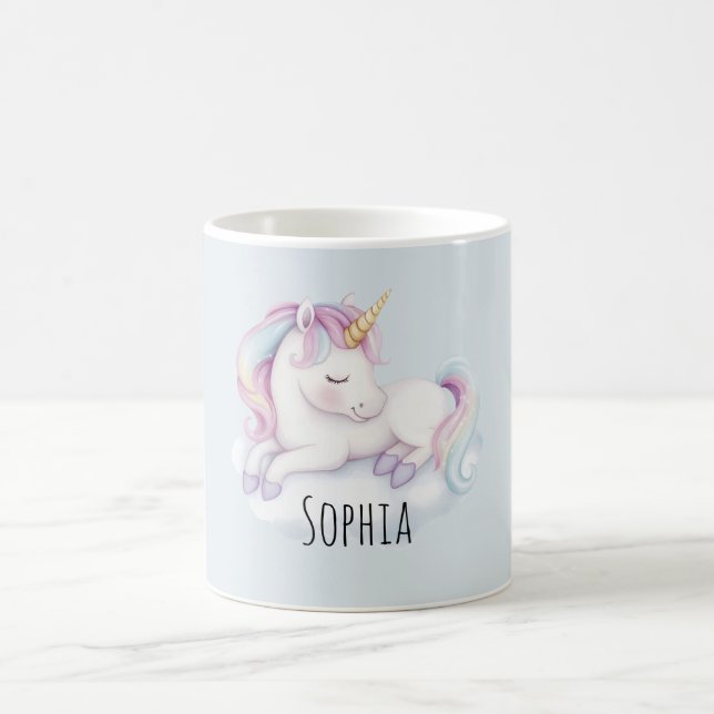Caneca De Café Unicórnio Em Uma Nuvem (Centro)