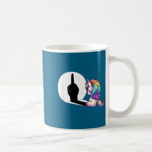 Caneca De Café Unicórnio Engraçado Com o Dedo do Meio Manhã Mal H
