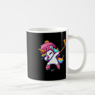 Caneca De Café Unicórnio Fofo Fazendo Dab em Hóquei no Gelo Garot