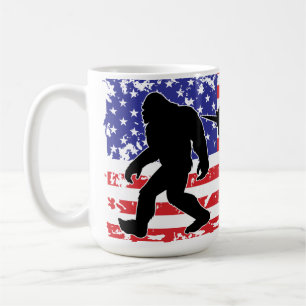Caneca De Café Unicórnio, Jackalope, Pé Grande e a Bandeira Ameri