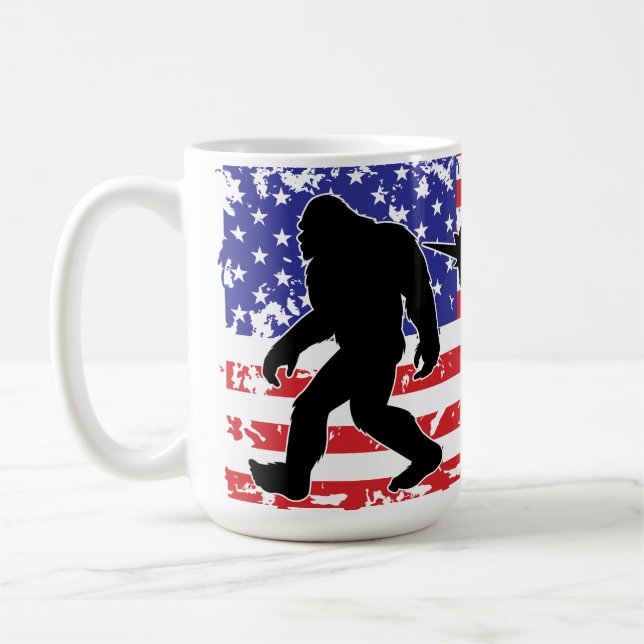 Caneca De Café Unicórnio, Jackalope, Pé Grande e a Bandeira Ameri (Esquerda)
