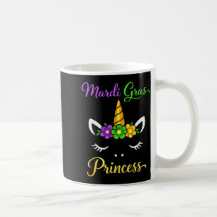 Caneca De Café Unicórnio Kawaii Princesa do Mardi Gras Unicórnio