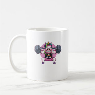Caneca De Café Unicórnio Levantamento de Peso Agachamento Treino