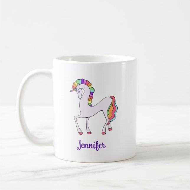 Caneca De Café Unicórnio Mágico Personalizado (Esquerda)