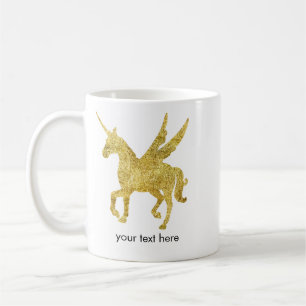 Caneca De Café unicórnio mágico, unicórnio dourado, moda