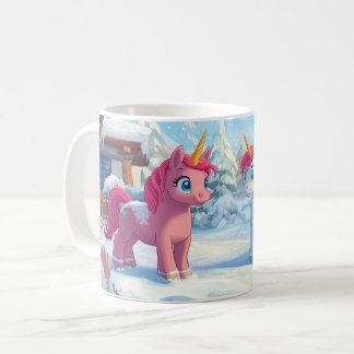 Caneca De Café Unicórnio na neve