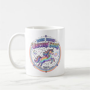 Caneca De Café Unicórnio Nascido Sob Estrelas de Unicórnio Impres