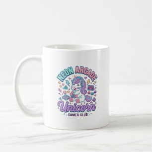 Caneca De Café Unicórnio Neon Arcade Unicórnio Estilo Retro Produ