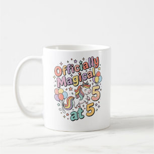 Caneca De Café Unicórnio Oficialmente Mágico em 5 Design de Fundo