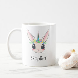 Caneca De Café Unicórnio Personalizado Rosa Meninas Fofo