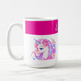 Caneca De Café unicórnio & personalize seu nome