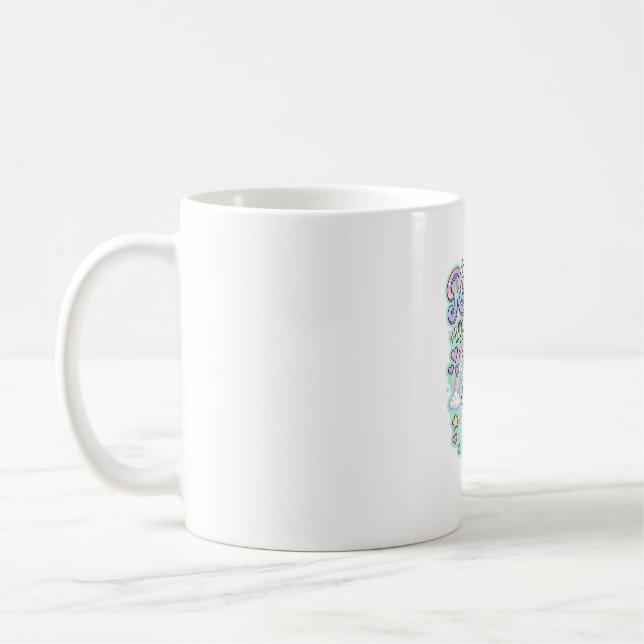 Caneca De Café Unicórnio Ressuscita com Brilhos Premium Vector St (Esquerda)